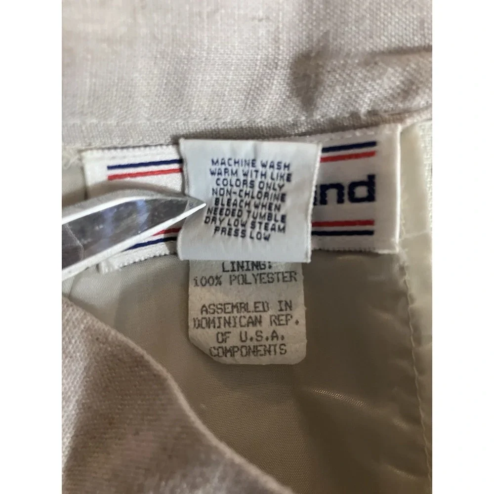 Vintage Westbound Beige Linen Blend Pencil Skirt Lined 24 X 22.5 Talon Zip